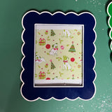 Hand-Painted Scalloped Picture Frames - 8" x 10" - Blue