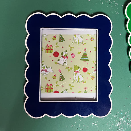 Hand-Painted Scalloped Picture Frames - 5" x 7" - Blue