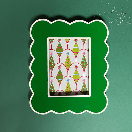 Hand-Painted Scalloped Picture Frames - 8"x10"- Green