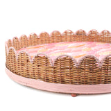 Scalloped Rattan Dog Bed