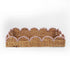 Scalloped Hand Painted Pink Rattan Tray side view