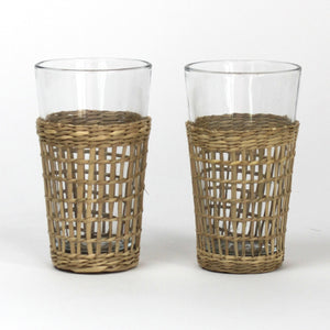 two seagrass wrapped glasses from madcap cottage 