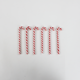 Christmas Candy Cane Glass Swizzle Sticks, Set of 6