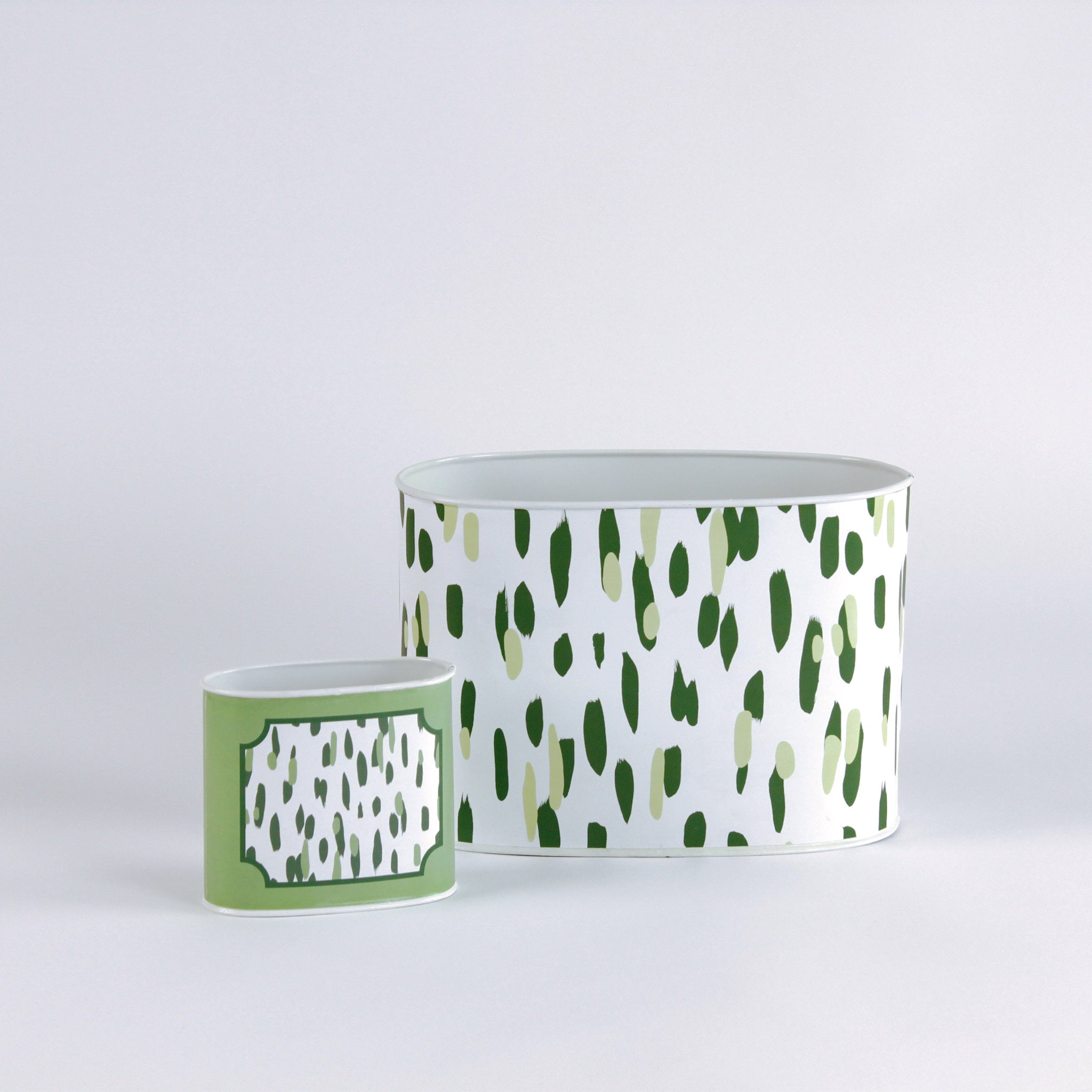 Club House meadow green caddy bottom view in large and small on a white  background