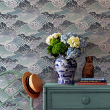Shangri-La Unpasted Wallpaper - All Over Blue