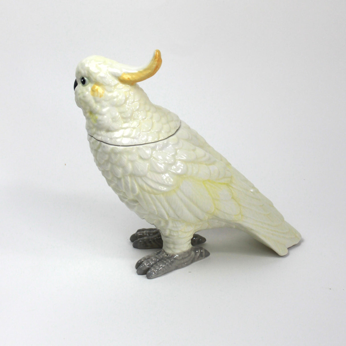 A white ceramic cockatoo from madcap cottage