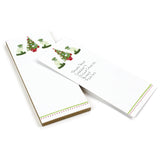 a skinny luxe notepad with Christmas tree and Pugs design in a white background