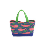 Whale of a Time Green Canvas Tote Bag, Large and Small