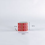 dimension size of Lobster and Ribbons caddies in large and white background