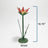 Small lotus hand-painted tole metal flower candle holder with dimensions