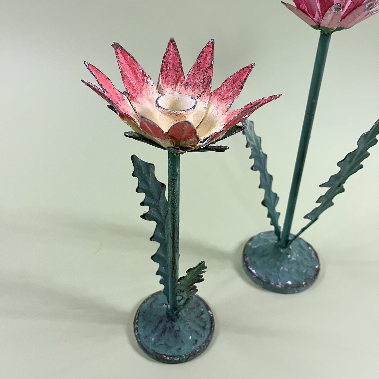 small lotus metal flower candle holder