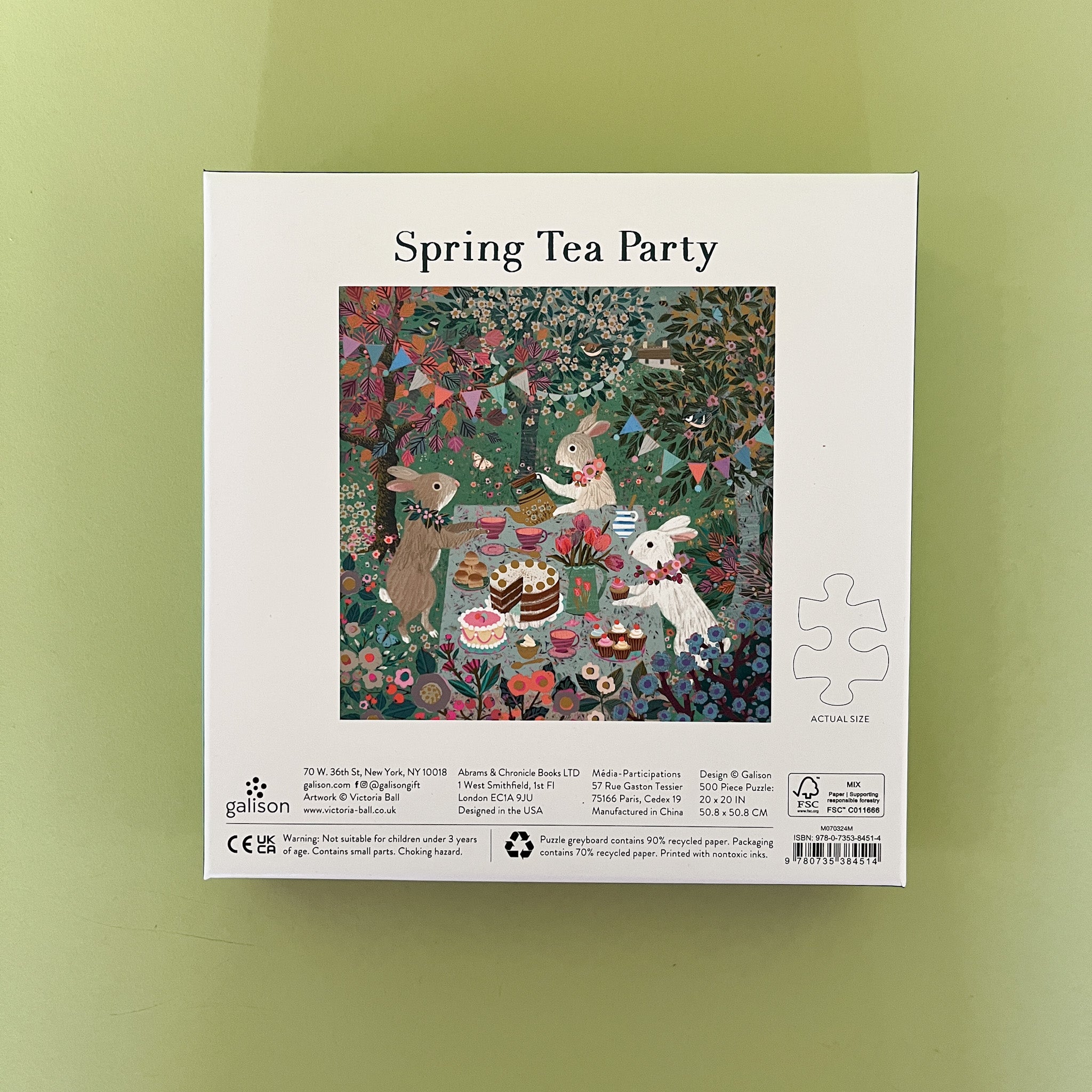 spring tea party jigsaw puzzle box back
