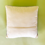 blue spring pillow with yellow daffodils up back view