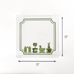 Square Garden Follies Green Acrylic Tray (Large) with dimension of 12" x 12".