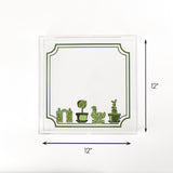 Square Garden Follies Green Acrylic Tray (Large) with dimension of 12" x 12".