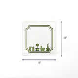 Square Garden Follies Green Acrylic Tray Medium with dimension of 8" H x 8" W.