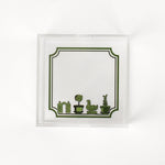 Garden Follies square acrylic tray featuring garden topiary motif on the base.