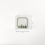 Square Garden Follies green acrylic tray small with dimension of 6" x 6".