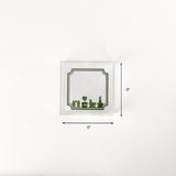 Square Garden Follies green acrylic tray small with dimension of 6" x 6".