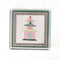 Square acrylic tray in medium size with pagoda in middle using pink and green.