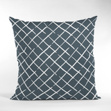 Bahama Court Navy Outdoor Pillow, 22" Square