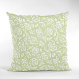 Hampton Court Meadow Green Performance/ Outdoor Pillow, 22" Square