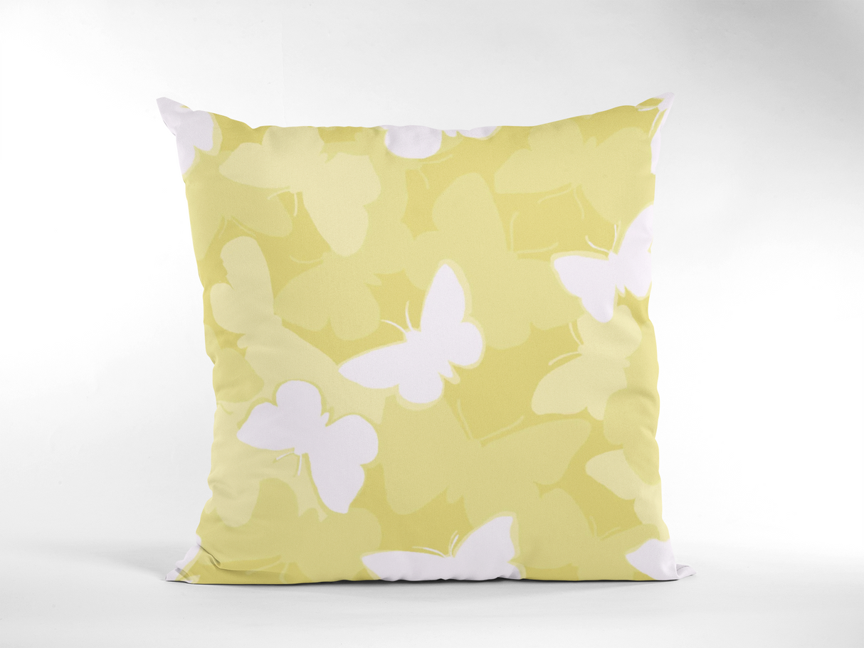 Meadow Morn Daffodil Yellow Performance/ Outdoor Pillow, 22" Square