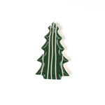 green christmas tree plate with white lines on a white background