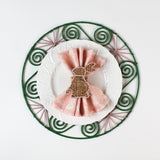 cloth napkins featuring a white background with bunny ring design.