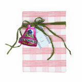a Harbor Trail blue Gift Tag with a space for personal message, attached to a wrapped present