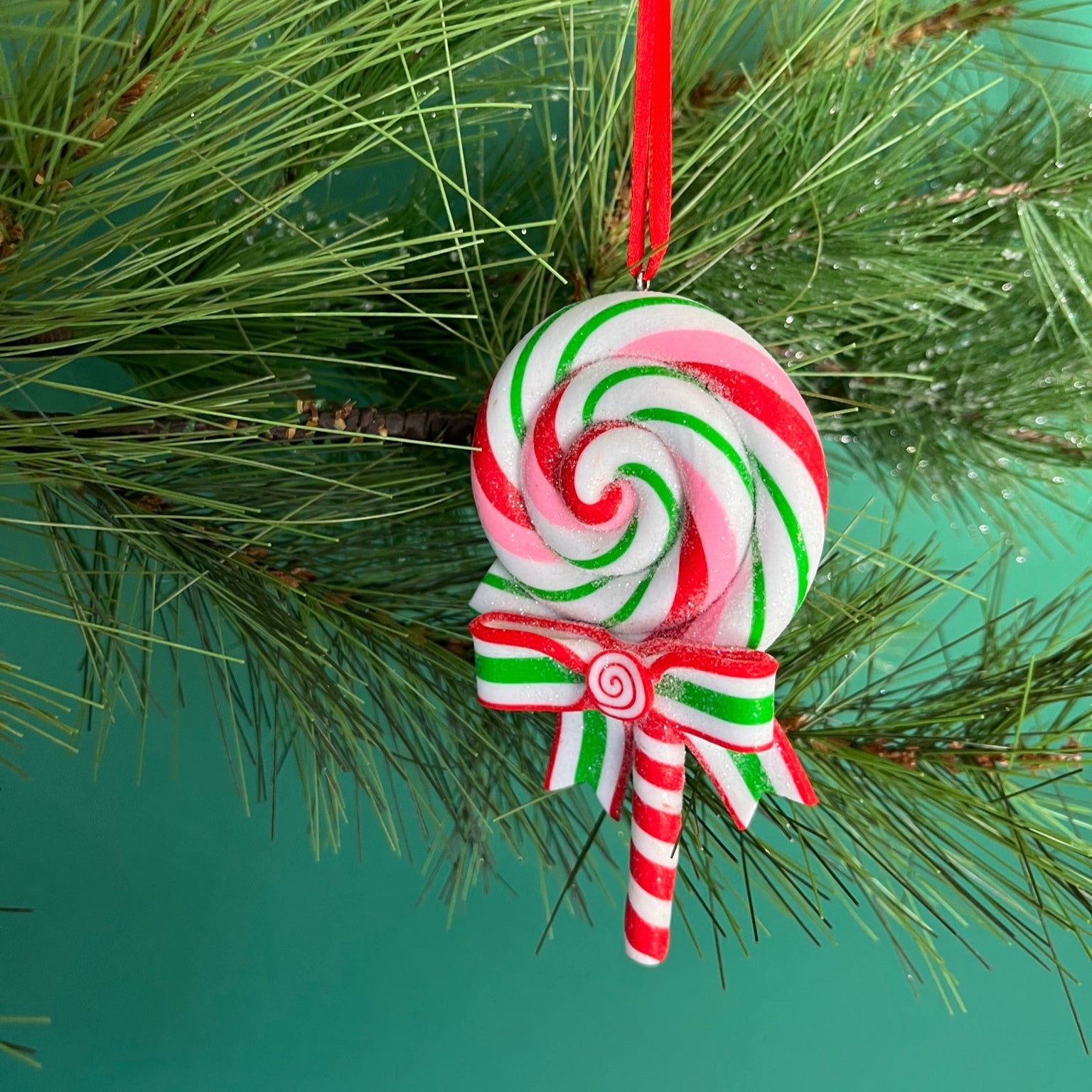 colorful candy-themed Christmas ornaments shaped lollipop