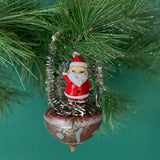 a Christmas Glitter Basket Santa Snowman Ornaments