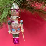 Colorful Glass Nutcracker Christmas Ornaments, Set of 2