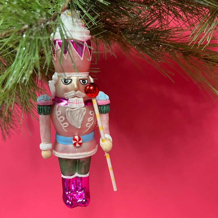 hand-painted  Colorful Glass Nutcracker Christmas Ornaments 