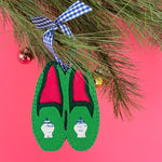 felt chinoiserie Christmas ornaments 