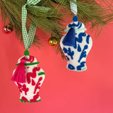 felt chinoiserie Christmas ornaments 