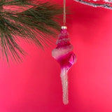 Glass Shells Coastal Christmas Ornaments, Set of 3