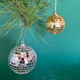 Mini Disco Ball Ornaments, Set of 6 - Silver