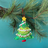 Felt Santa and Christmas Tree Sequin Christmas Ornaments, Set of 2