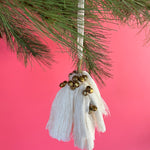 elegant tassel Christmas ornaments with small gold bells