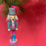 Wood Glitter Nutcracker Christmas Ornaments