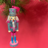 Wood Glitter Nutcracker Christmas Ornaments