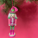 Wood Glitter Nutcracker Christmas Ornaments