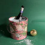 Shell Seekers acrylic ice bucket with lid on the side