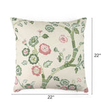 Temple Garden outdoor pillow, 22 by 22 inches.