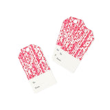Toujours Provence pink gift tags featuring a vibrant floral pattern, pre-punched holes, and printed To and From fields for personalized gift giving.