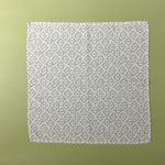 Toujours Provence white and celery green cloth dinner napkin 17 x 17 inch square