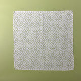 Toujours Provence white and celery green cloth dinner napkin 17 x 17 inch square