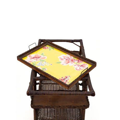 Vintage Bar Cart with Swan's Island Removable Serving Tray