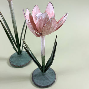 tulip metal flower candleholder small detail